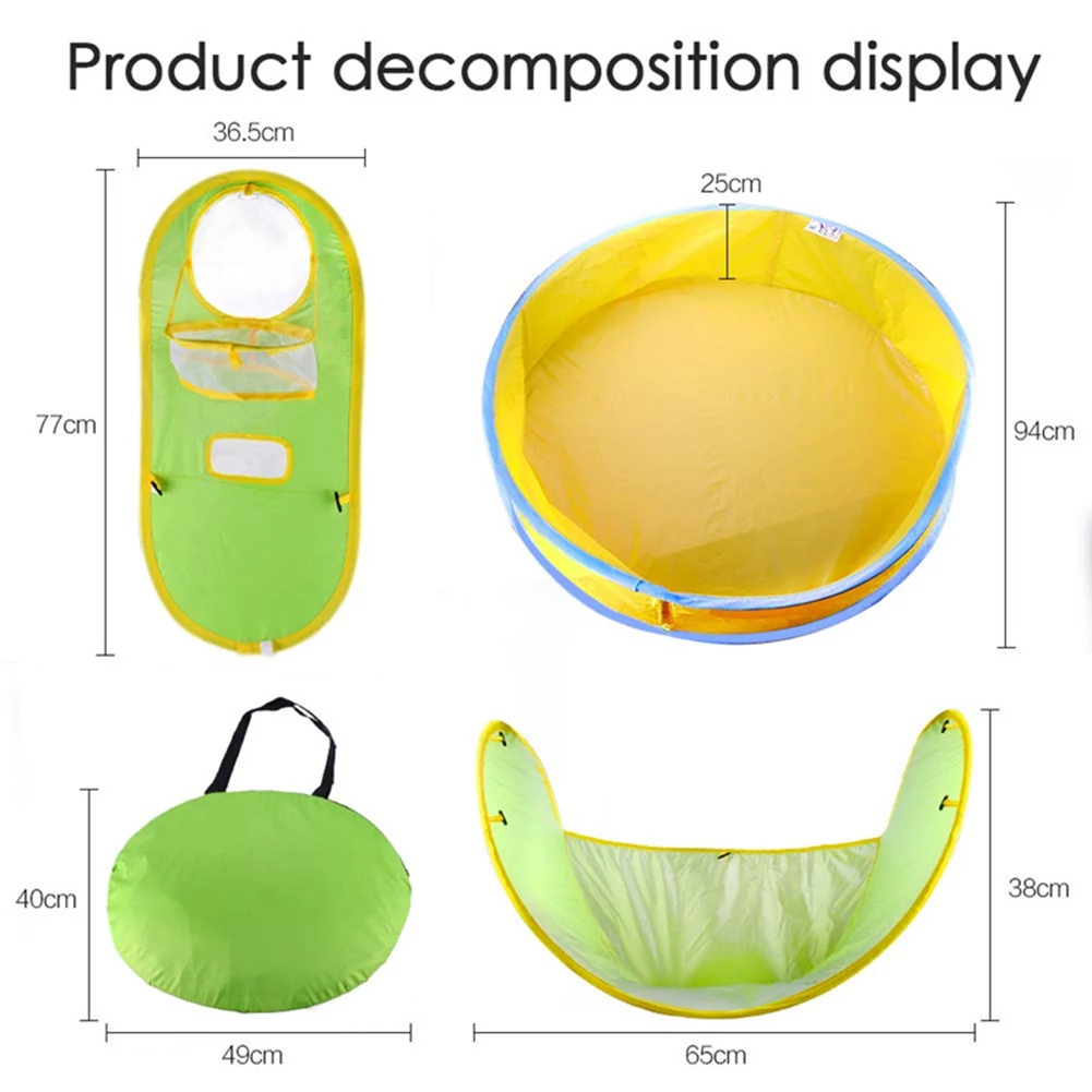 

Kids Baby Beach Pool Tent Waterproof Children Portable Build Outdoor Sunscreen Swimming Tent Pool Play Awning Sunshelter House