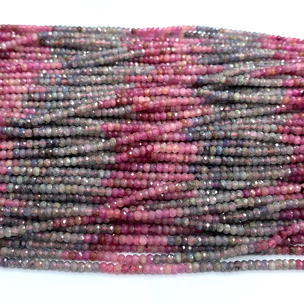 Натуральные Красные Рубиновые синие сапфировые граненые круглые небольшие