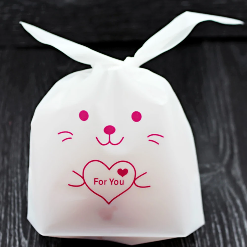 100 шт. большие подарочные мешки Милая зимняя куртка с длинными ушками животных