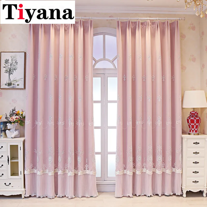 

European Luxury Embroidered Lace Curtain Cloth Tulle Double-layer Blackout Curtains For Living Room Bedroom Window Drapes Z