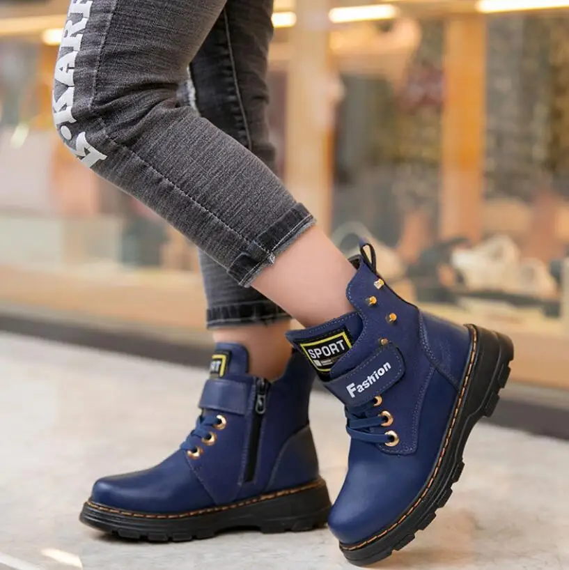 Ботинки мартинсы для мальчиков до середины икры модная детская спортивная обувь