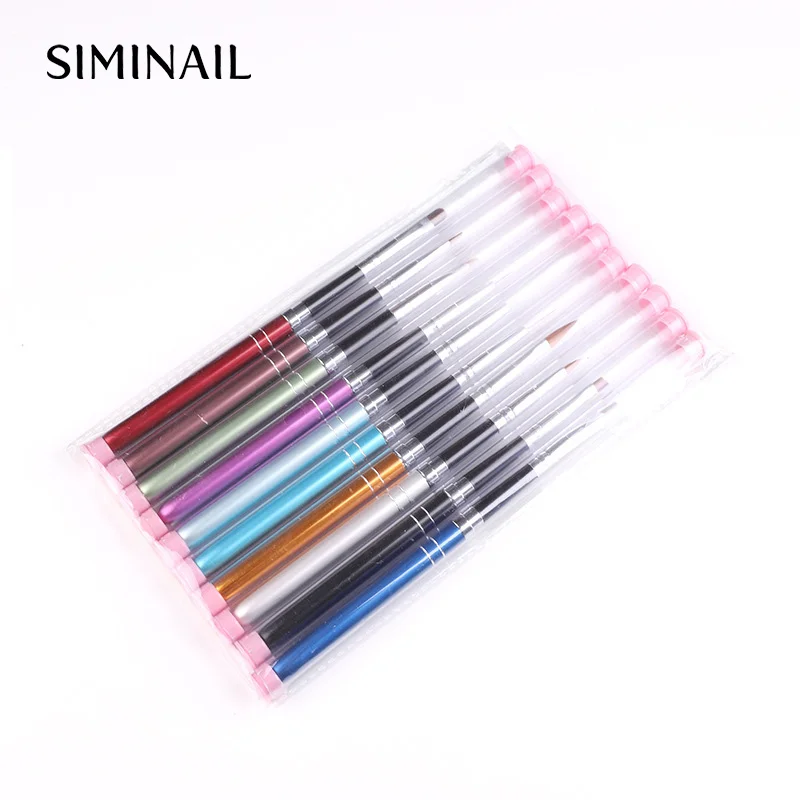 10 шт./лот набор кистей для ногтей разных размеров цвет ручка польский нейлоновых