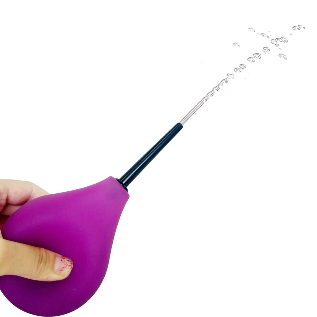 224ML Unisex Silicone Bulb Enema Anal Cleaning Tool Douches Enemator Purple | Красота и здоровье