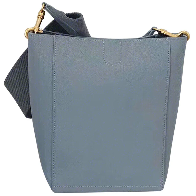 

2021 new Korean version casual wide shoulder bucket bag cowhide women's bag large fashion simple one-shoulder stiletto bag
