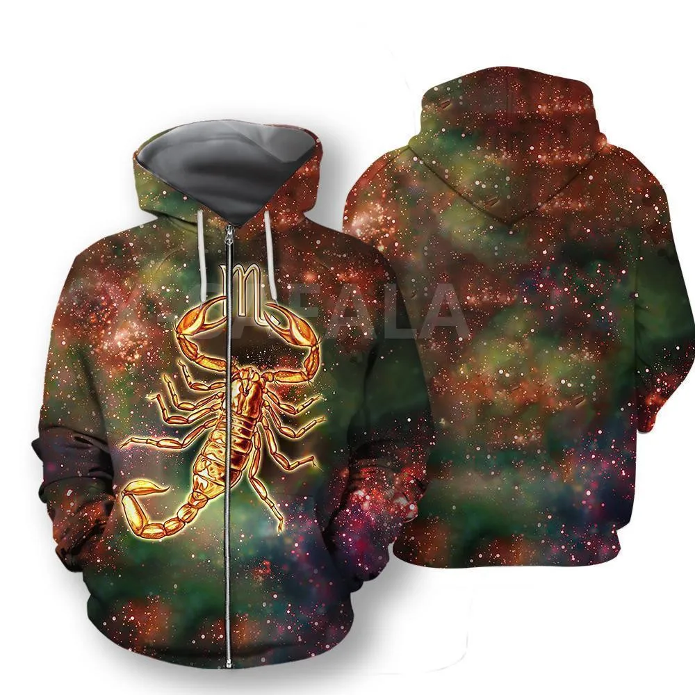 

Scorpio trippy Tribal Tatoo 3D All Print Plus Hoodie Man Women Harajuku Outwear Zipper Pullover Sweatshirt Casual Unisex Jacket