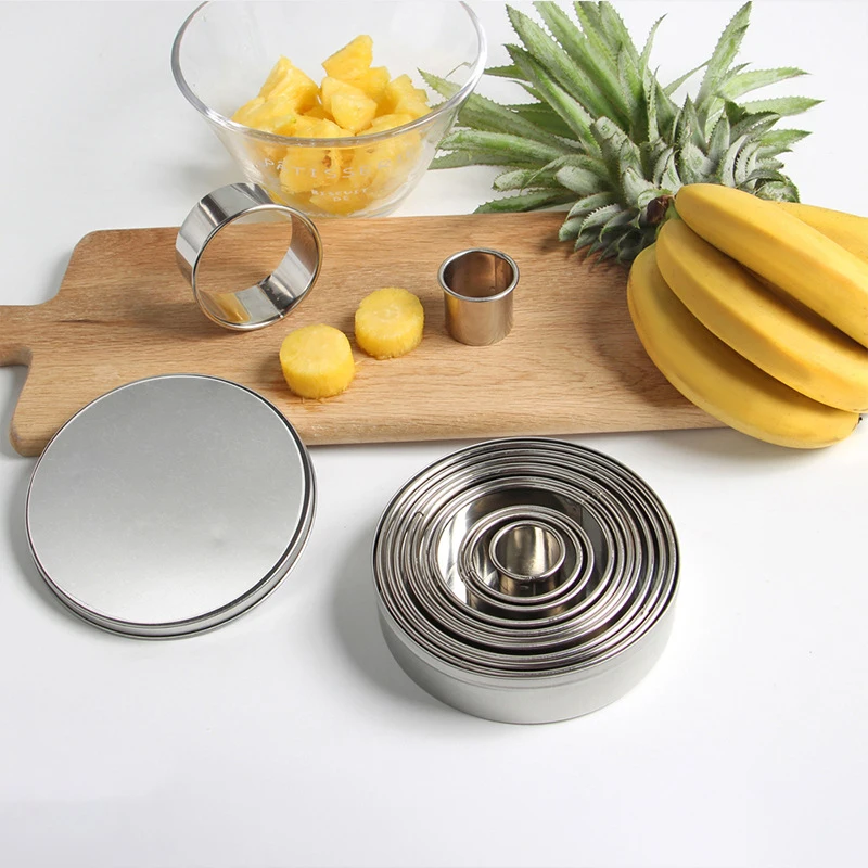 

12Pcs Round Shape Cutting Cookie Molds Stainless Steel Mousse Cake Ring Baking Biscuit Donuts Cutter Cake Decorating Tools