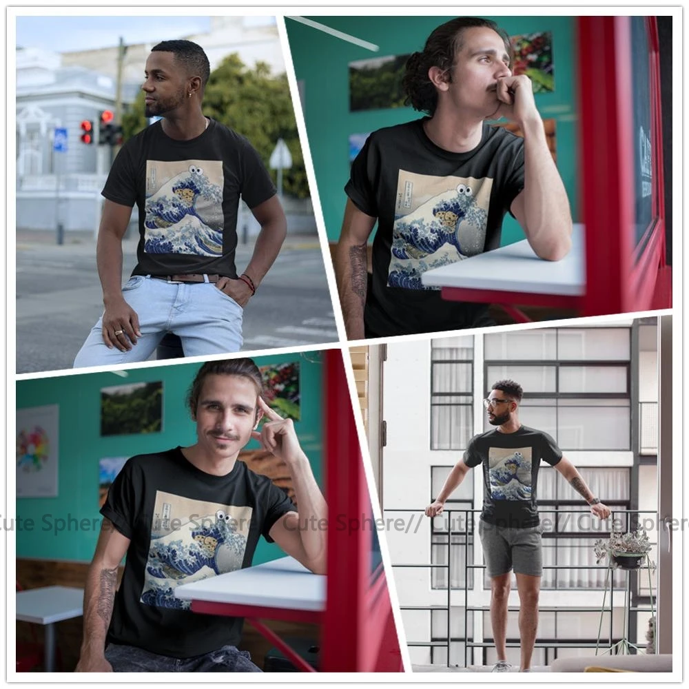 Футболка мужская с принтом печенья и монстра забавная тенниска японским