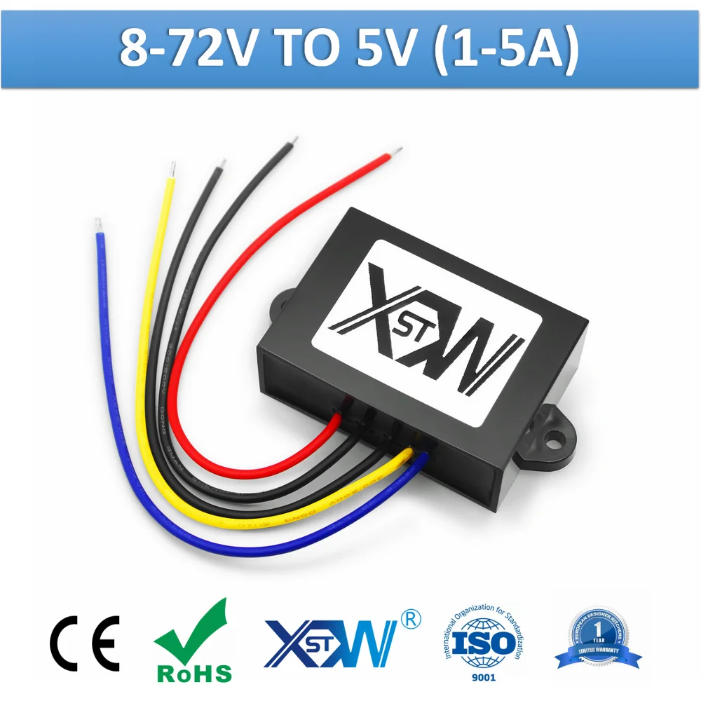 Понижающий преобразователь постоянного тока XWST 12 В 24 36 48 60 в 8-72 5 1 А 2 3 4 а с блоком