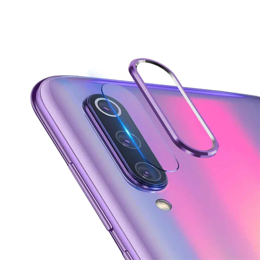 Purple Закаленное стекло для объектива камеры Xiaomi mi 9T 8 9 SE A2 A3 CC9 Red mi Note 8 7 K20 Pro Защитное стекло для объектива камеры кольцевой чехол - Цвет: Purple