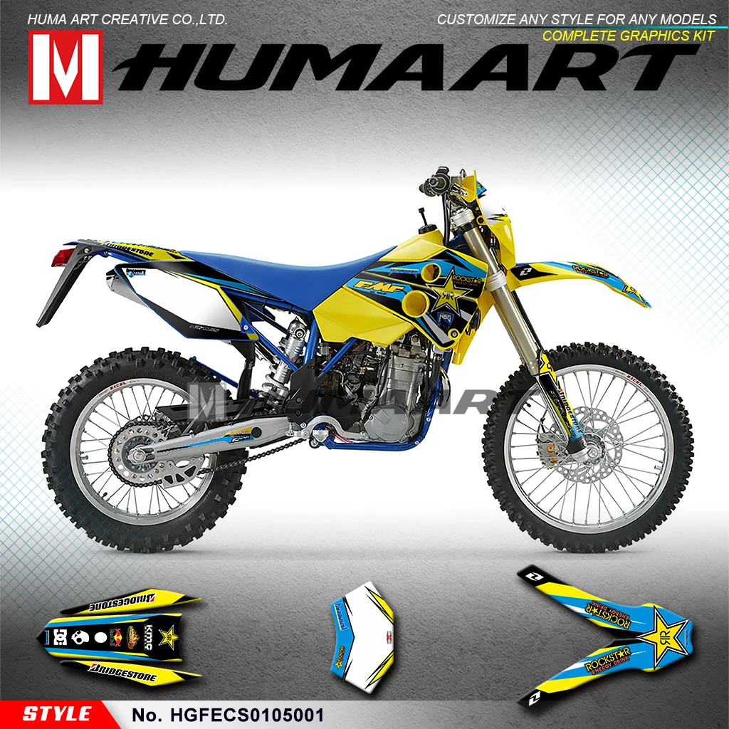 Графический набор HUMAART MX наклейки для Husaberg FE400 FE450 FE501 FE650 FS450 FS650 FC450 FC550 2001 2002 2003 2004