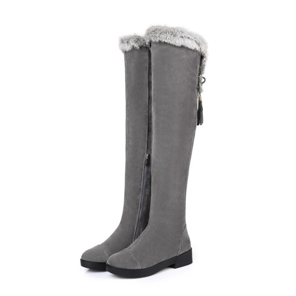 

Platform Boots Shoes Botas Altas Mujer Thigh High Knee Bottes Plateforme Femmes Zapatos Plataforma Wedges For Women De Black Fur