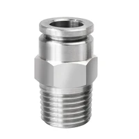 304 stainless steel pneumatic quick connect pc male fittings high pressure gas nozzle tube joint component