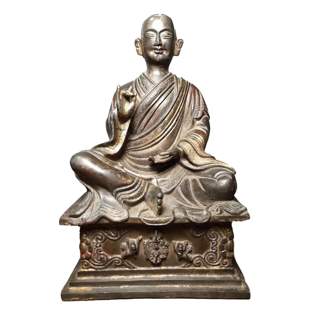 

LaoJunLu Старый тибетский старый медный покрышки, Лакированное золото, и сияющие статуи Будды Cinnabar старого Arhat, пожалуйста, поклоняйтесь