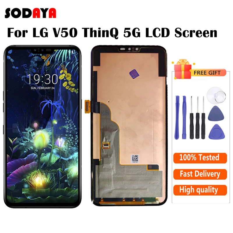 Для LG V50 ЖК дисплей кодирующий преобразователь сенсорного экрана в сборе для ThinQ 5G