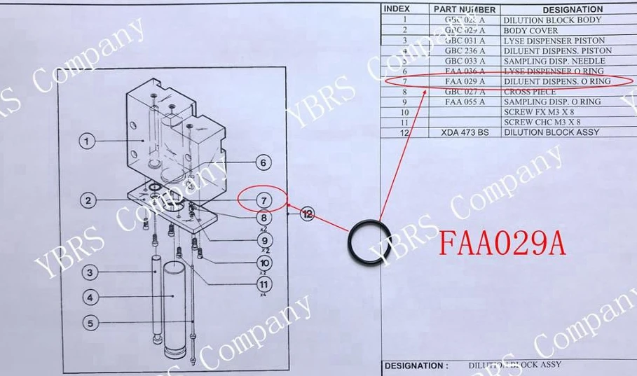 Уплотнительное кольцо FAA029A для ABX M60 шприц разбавитель 60 Micros60 ES60 CRP Bayer ADVIA