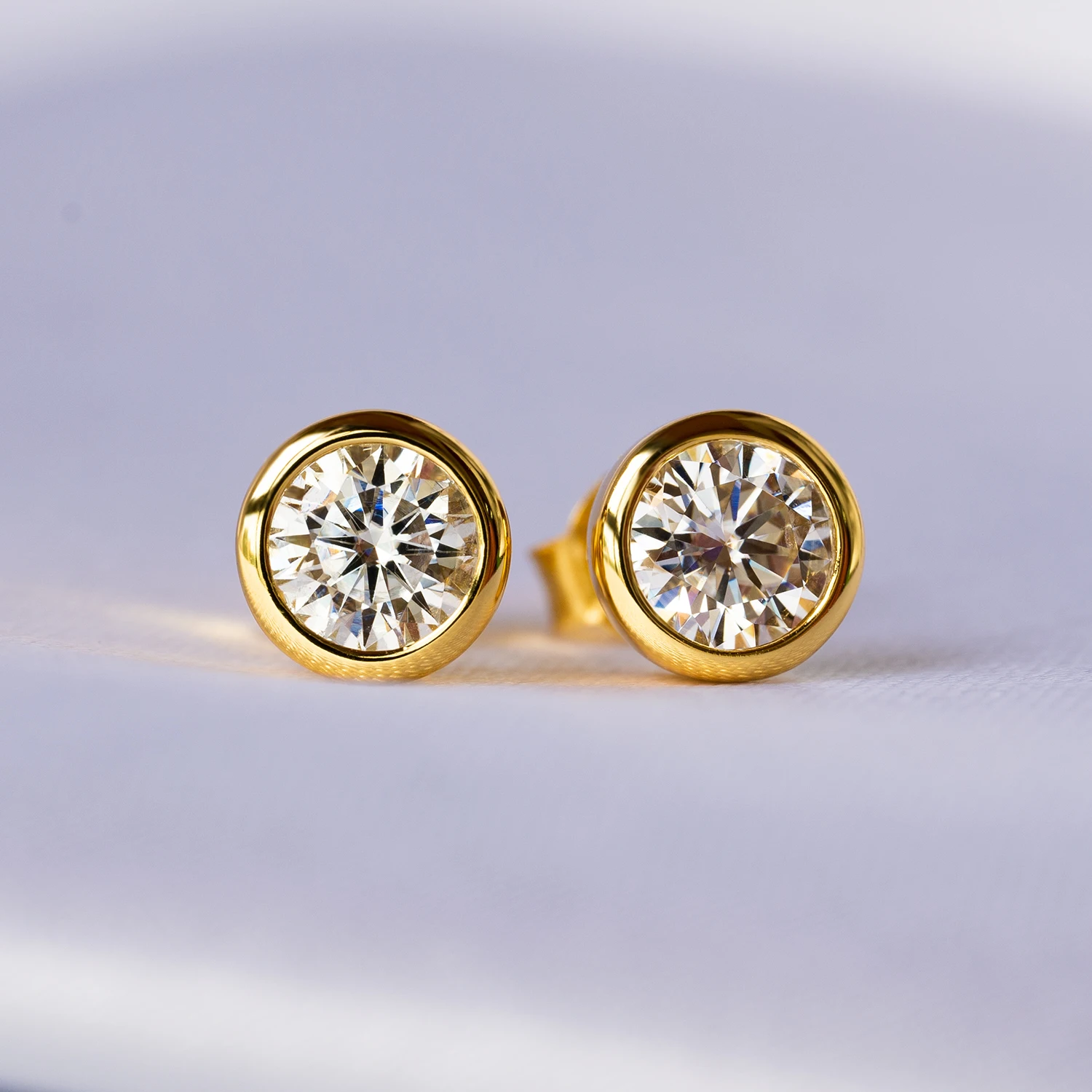 Ювелирные изделия JOVOVASMILE 0.5CT Starsgem в простом стиле позолоченные серьги из