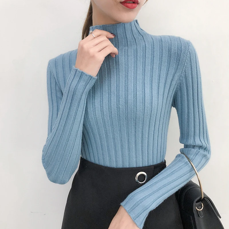 2019 New Fashion Autumn Winter Women Sweater Turtleneck Pullover Long Sleeve Casual Loose Knitted Tops | Женская одежда