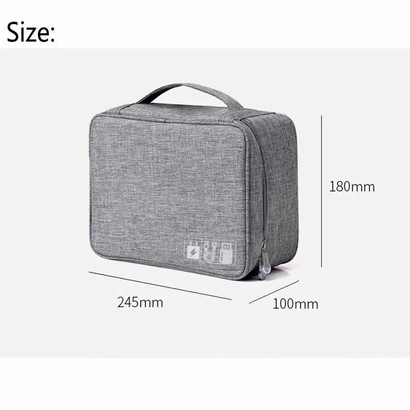 New Unisex Cosmetic Bag Travel Storage Bag Organizer Solid Zipper Portable Large Capacity Storage Box