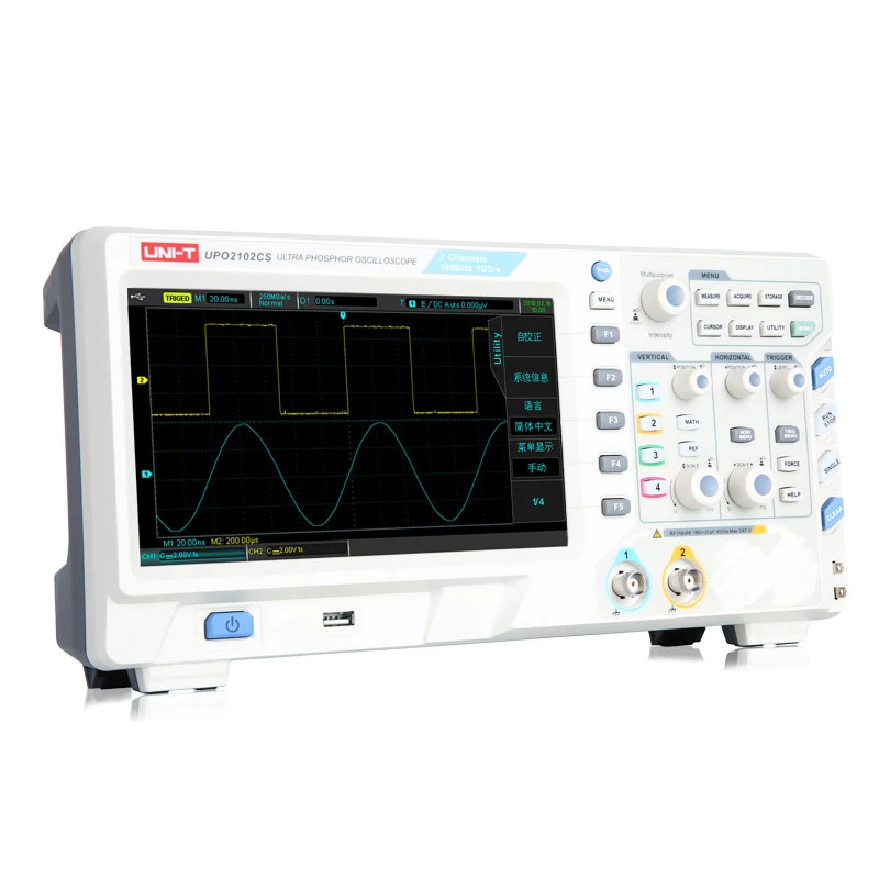 UNI-T UPO2102CS UPO2104CS Цифровой Ультра люминесцентный Осциллограф USB 100 МГц 1GS/s 2-канальный