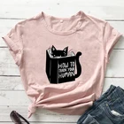 Цветной, футболка с изображением героев мультфильма Как приручить футболка с изображением Человека забавный кот подарок для мамы футболка с милым котом для чтения книги Футболка Топ