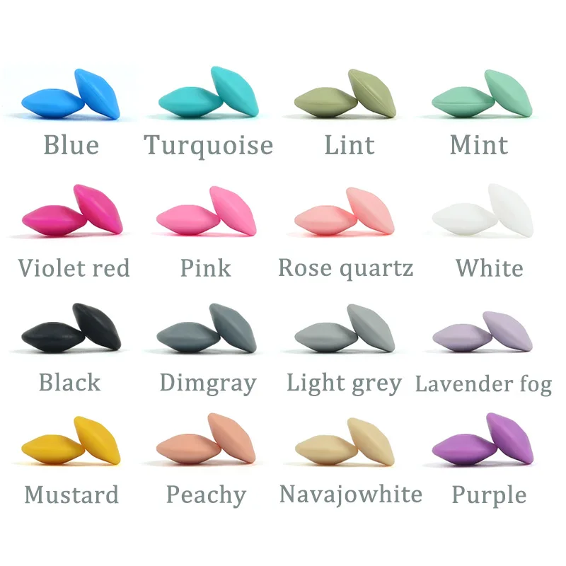 15MM 30pcs/lot Silicone lentil Beads Silicone BPA Free DIY Charms Newborn Nursing Accessory Teething Necklace Teething Toy
