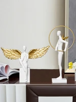 european wing angel character resin sculpture home livingroom desktop figurines decoration cabinet bookcase furnishings crafts