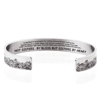 not sister 10mm sea sisters lettered stainless steel open bracelet