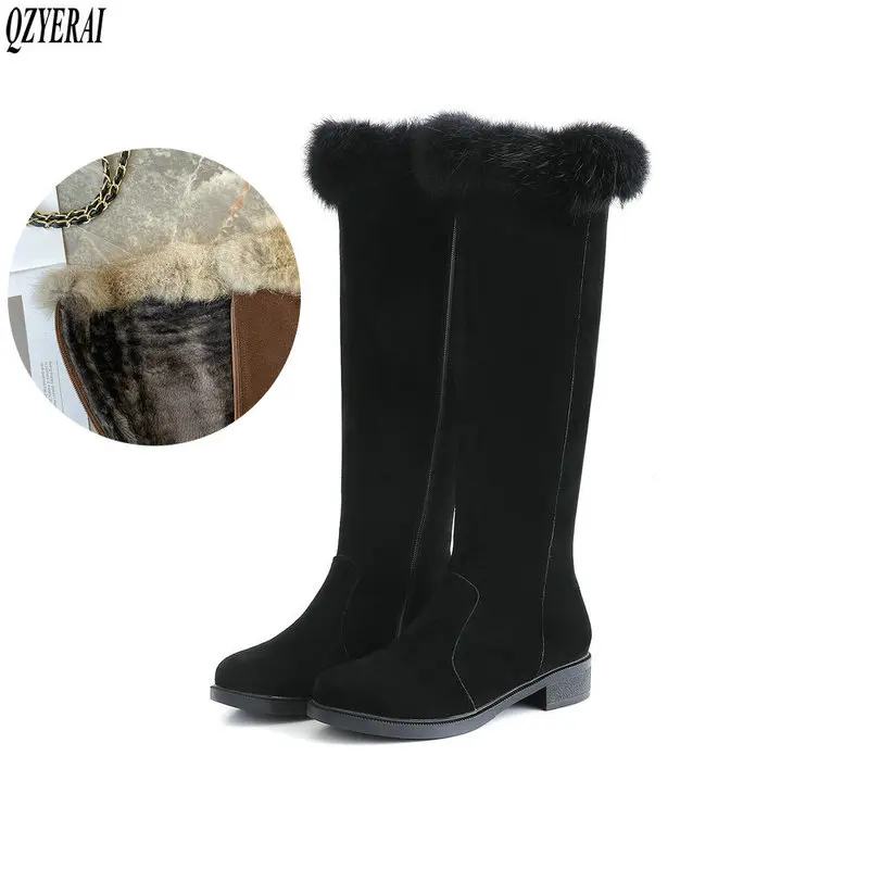 

New winter style warm Mid-Calf boots Genuine leather snow boots Women boots waterproof True fur warm Women shoes