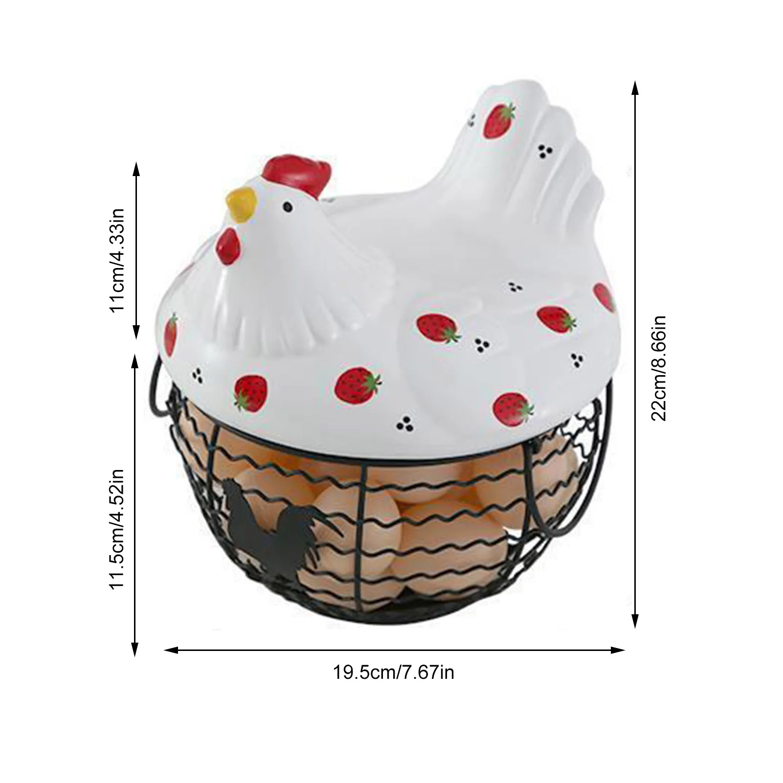 

Country Style Iron Egg Basket Chicken Basket Storage Fruit Snacks All Kinds Of Home Finishing Boxes Kitchen Decoration