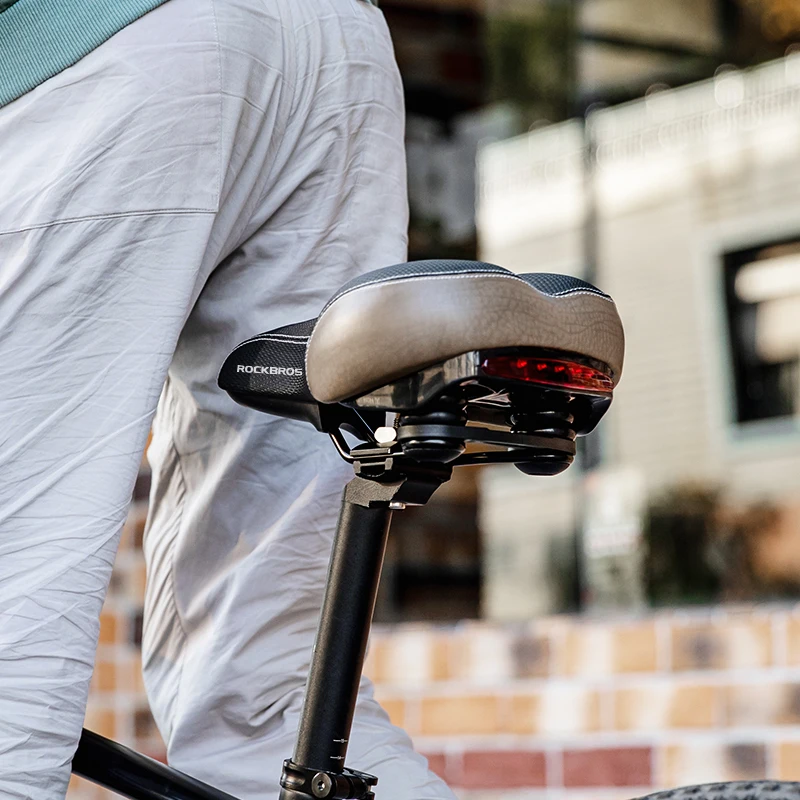 ROCKBROS Велосипедный Задний Фонарь Подушка Седло Для MTB Велосипеда Кожа