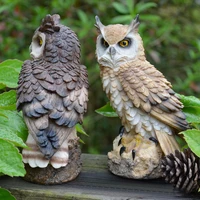 simulation owl realistic adornment artificial bird scarer decoy repellent pest control fake crow resin crafts garden supplies