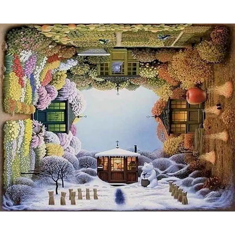 

Картина маслом по номерам SDOYUNO, Времена года, пейзаж, наборы для рисования, холст, картины «сделай сам», Декор для дома