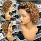 Парик блонд фальшивой с короткой кружевной передней частью, парики из человеческих волос, волосы боб с тупым отрезом, парики из цветных человеческих волос с эффектом омбре, парики без клея с предварительно выщипанными волосами