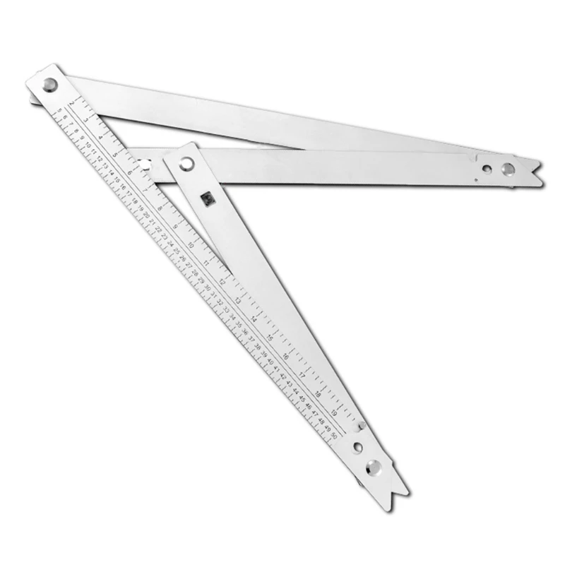 

45 Degree Foldable Carpenter Square Triangle Ruler，Aluminum Alloy Angle Ruler, Measurement Tool for Woodworking