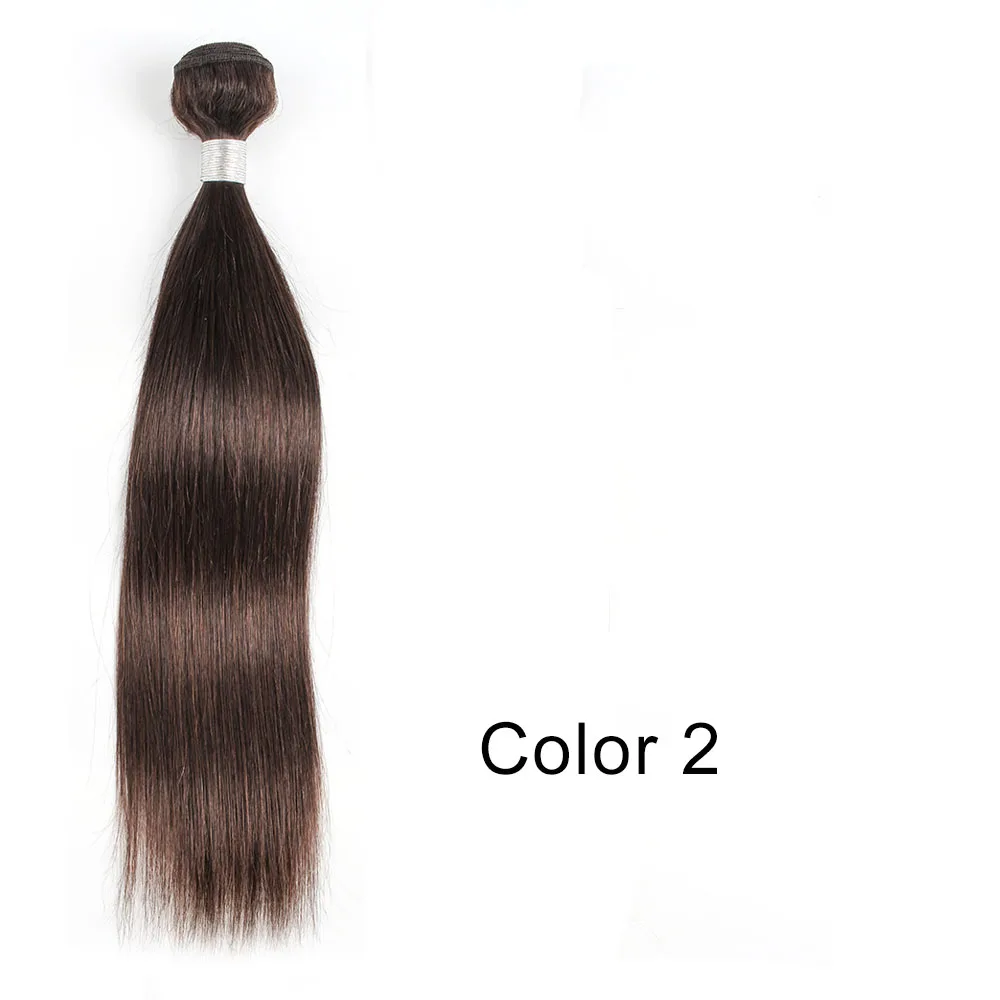 Color 2 Bobbi Коллекция 1 комплект цвет#2#4 темно-коричневые индийские волосы плетение пучок 1B 27 прямые человеческие волосы уток не Реми наращивание волос - Цвет волос: Color 2