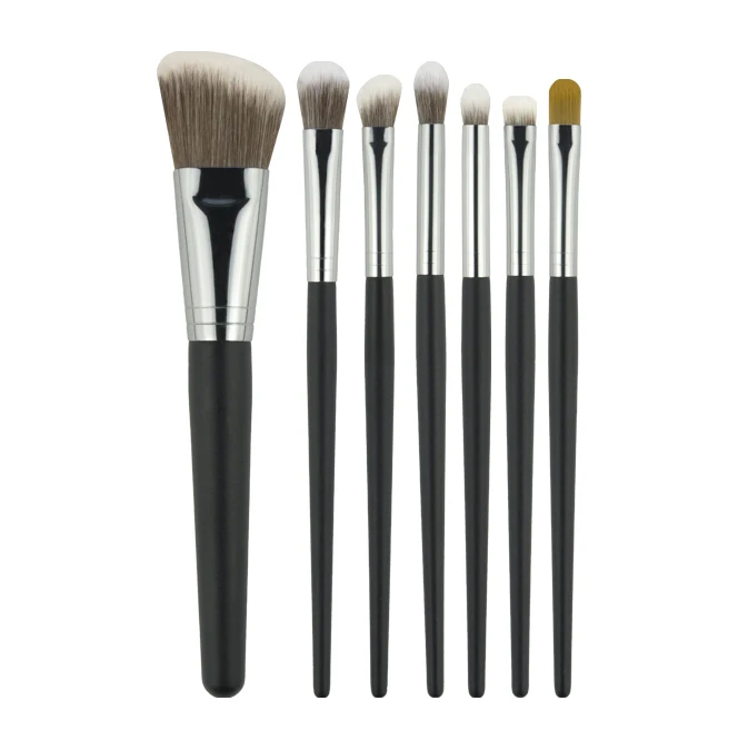 

7pcs Black Makeup Brushes Set Cosmetic Foundation Powder Brush Eye Shadow Lip Blending Make Up Brush Tool