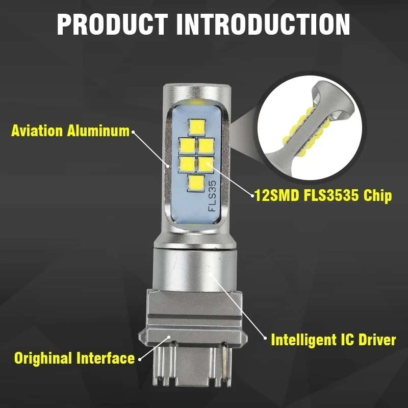 2 шт. автомобильные светодиодсветодиодный лампы T25 P27W 12SMD 3156 лм 3535 | Автомобили и