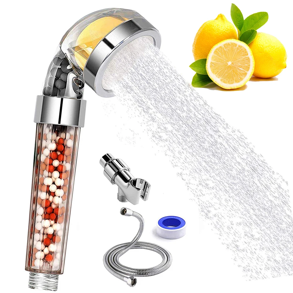 

Replaceable Handheld Hose Shower Filter Lemon Aroma Filter Shower Set Filter Shower Head Shower Holder