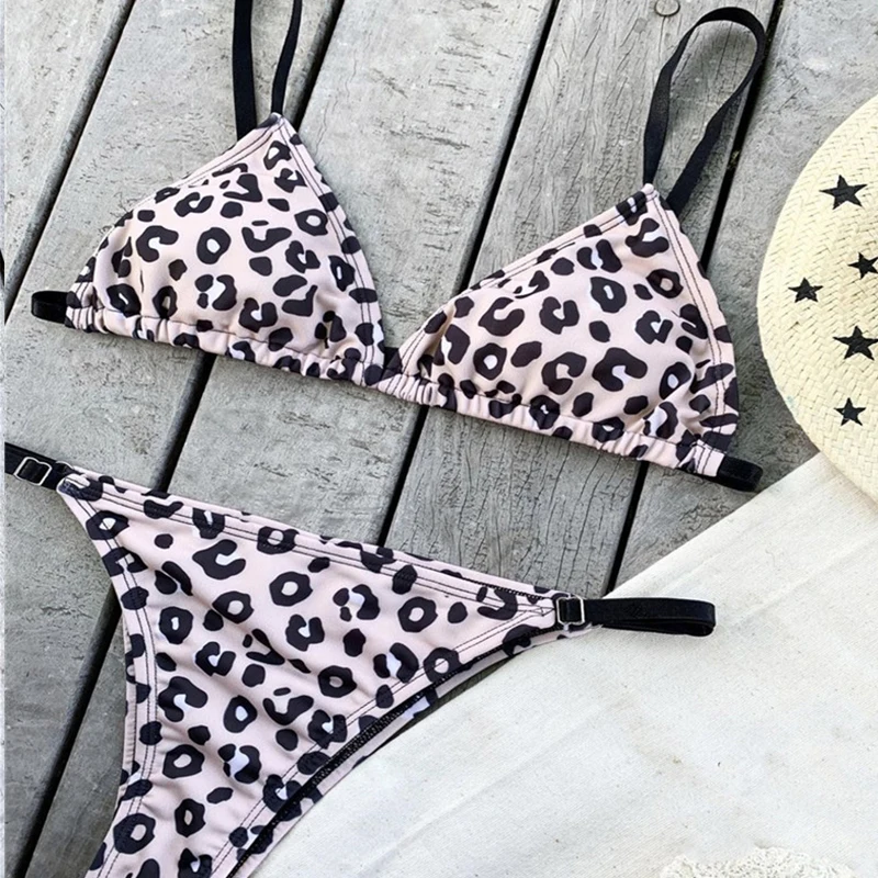 Сексуальный купальник с принтом женское треугольное бикини 2020 оборками Женский