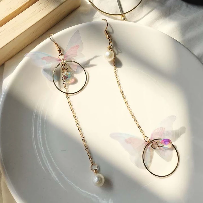 Новинка 2021 модные длинные серьги-кисточки из прозрачной пряжи с розовыми