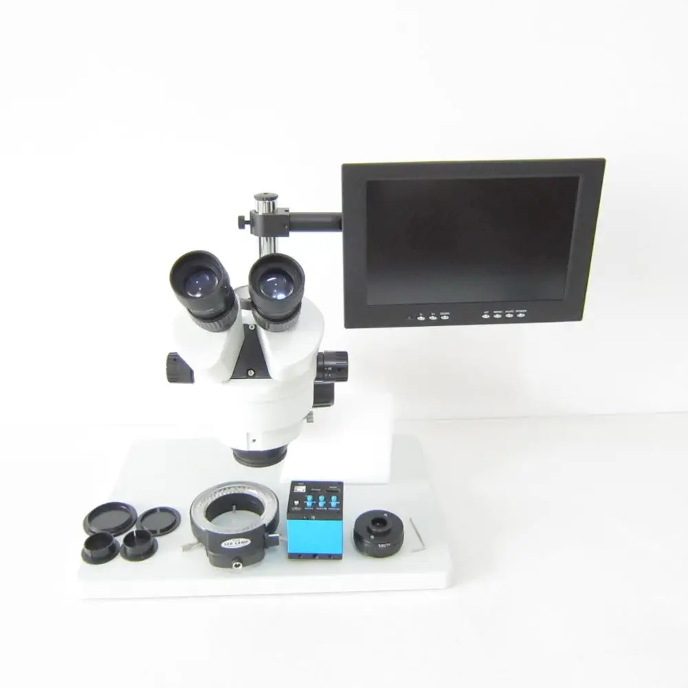Тринокулярный стереомикроскоп с многофокальным непрерывным увеличением 7 ~ 45X +