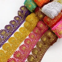 10yards many colors rayon embroidery scalloped lace trim metallic bridal wedding trim wide6 5cm