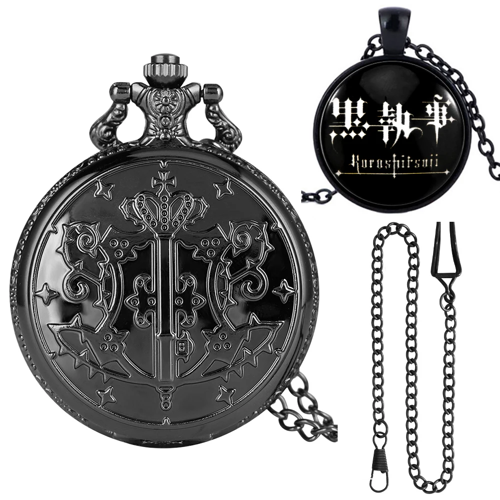 Exquisite Quartz Pocket Watch Necklace Clock Pendant Gifts Sets with Box Romen Numerals Dial High Grade Gifts Sets for Friends