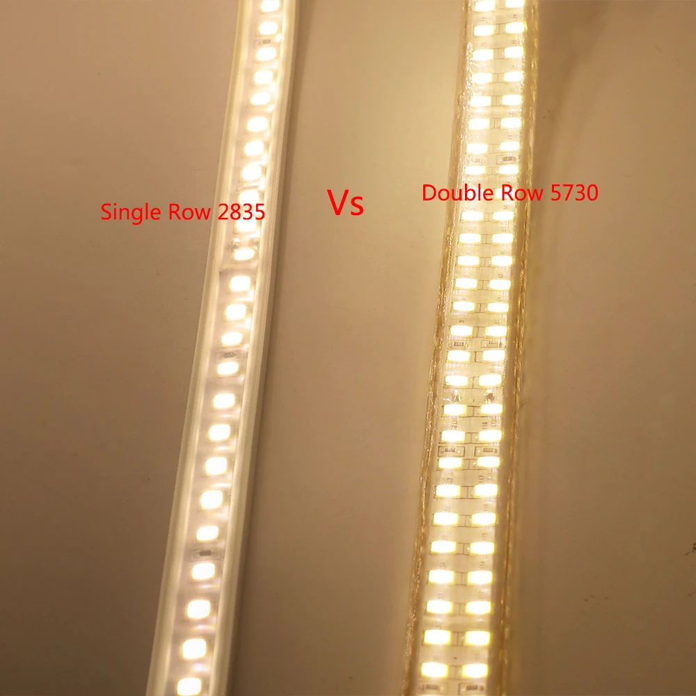 Светодиодная лента SMD5730 высокой яркости 220 В водонепроницаемые двухрядные гибкие