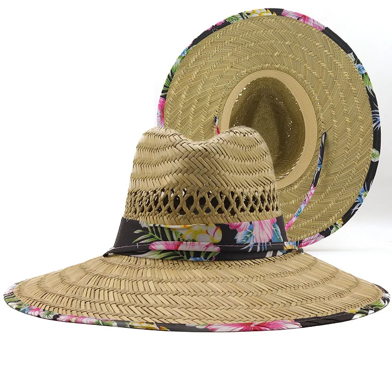 

Classic Handicraft Women Men Straw Summer Beach Sun Hat Outdoor Summer Wide Brim Jazz Panama Straw Lifeguard Hat Women