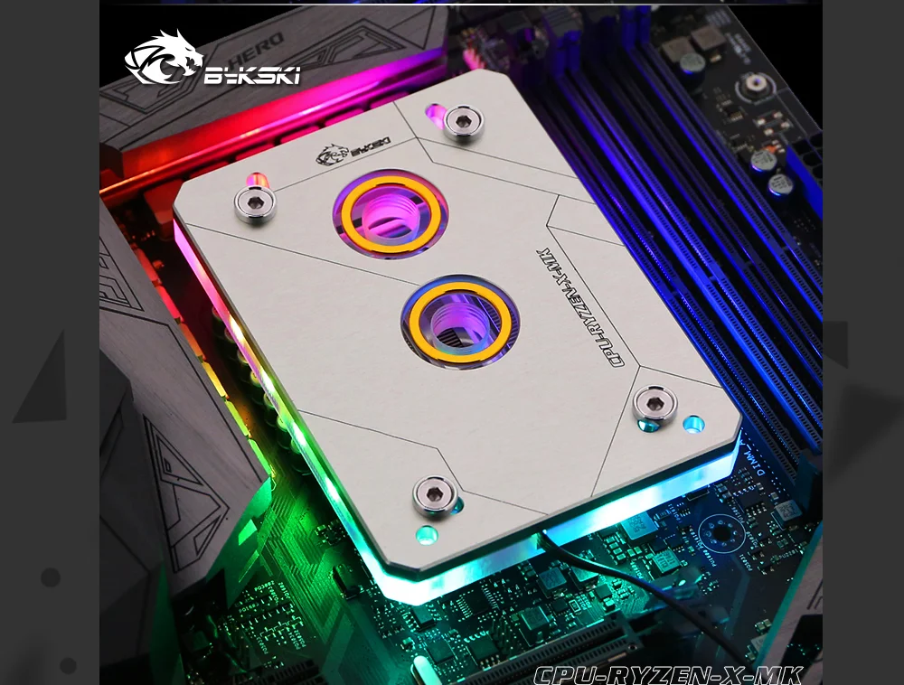 Bykski cpu-RYZEN-X-MK RyzenAM3/AM3+/AM4 cpu водяные блоки, RBW система освещения, микроводный блок водяного охлаждения