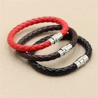 customized leather bracelet stainless steel custom rope beads name charm bracelet couple jewelry for men women birthdays gifts