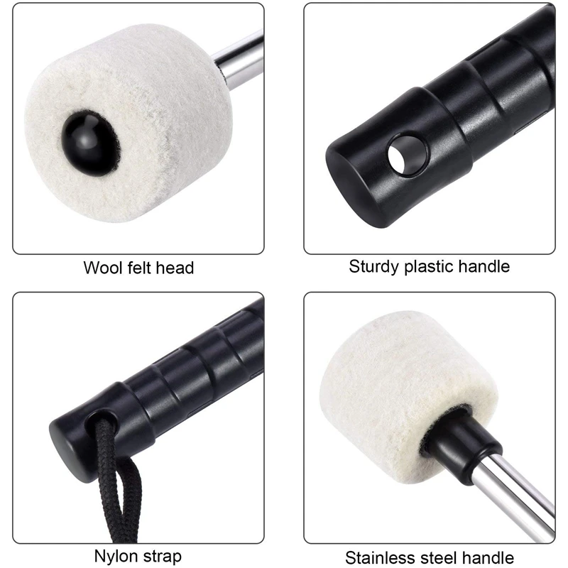 2 шт. барабан молоток войлочная головка Ударные молотки литавры палочки с