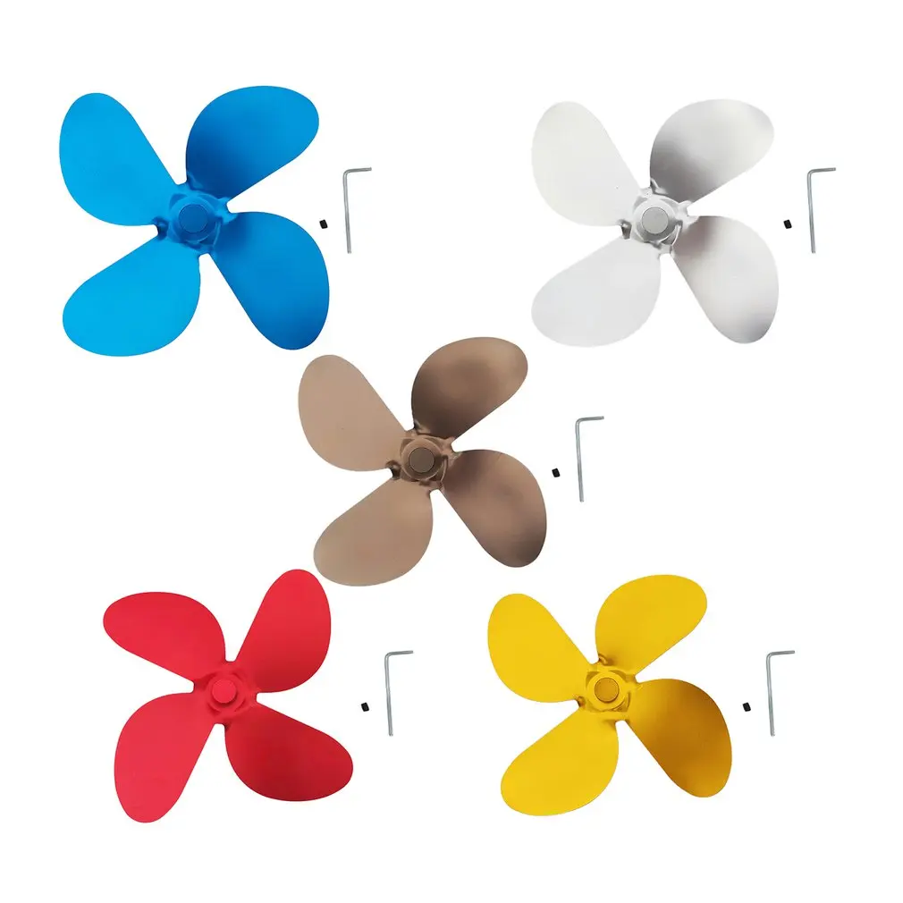 

All-match Practical Fireplace Accessories Aluminum Alloy Fan Blades 4-blade Fireplace Universal Fan Blades