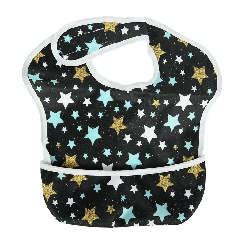 [Sigzagor]1 Baby Bib Feeding Waterproof With Pocket 6 to 24 months - Цвет: BSW7 stars